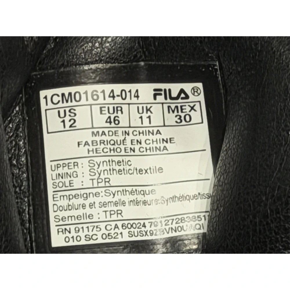 Y2K FILA MEN SZ 12 BLACK And Red SUEDE LEATHER SHOE HIKING BOOT